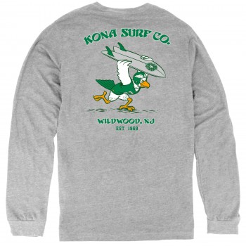 For The Birds Mens Long Sleeve Shirt in Athletic Heather