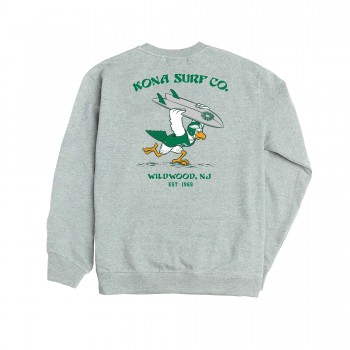 For The Birds Mens Crew Sweatshirt in Grey Heather
