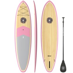All Day SUP Standup Paddleboard Package in Bamboo/Pink/Bamboo