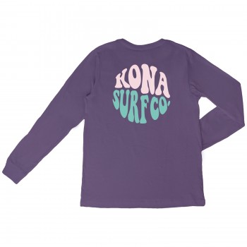 Heat Wave Womens Vintage Washed L/S Shirt in Grape Soda/Pnk/Gmdrp