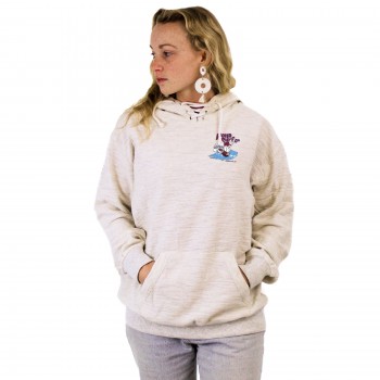 For The Phils Womens Baja Pullover Hoodie in Oatmeal